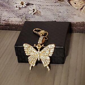 NWOT Beautiful Butterfly Keychain, Backpack Charm (Golden)